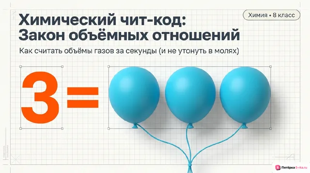Обложка презентации к уроку «Вычисления объёмов газов по уравнению реакции на основе закона объёмных отношений газов»