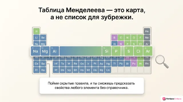 Обложка презентации к уроку «Закономерности в изменении свойств химических элементов первых трёх периодов»
