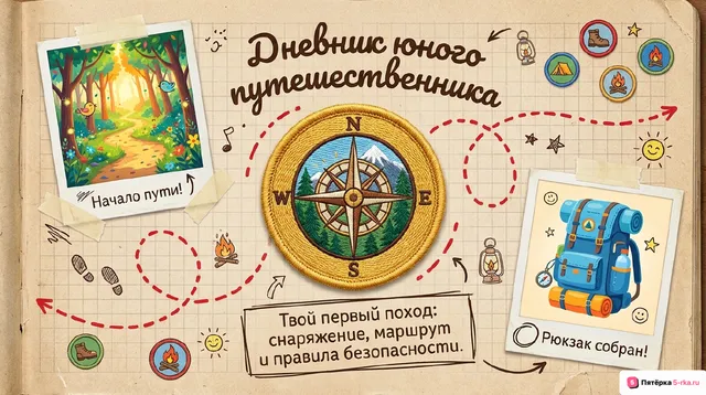 Обложка презентации к уроку «Туристическая деятельность: базовое снаряжение для похода, составление маршрута, ориентирование на местности»