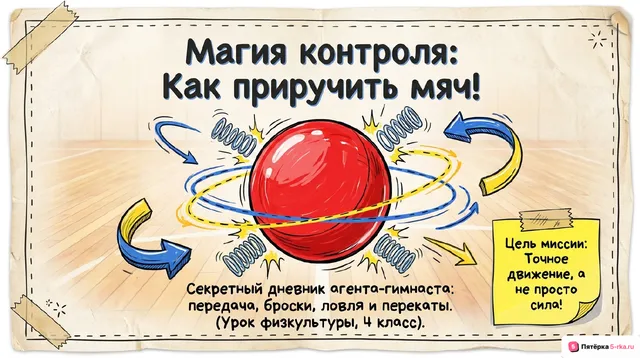 Обложка презентации к уроку «Техника удержания мяча при передаче, броске, ловле, вращении, перекатах»