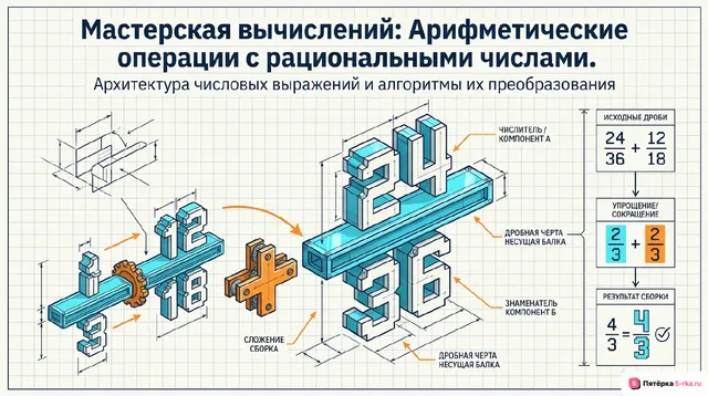 Обложка презентации к уроку «Арифметические операции с рациональными числами, преобразования числовых выражений»