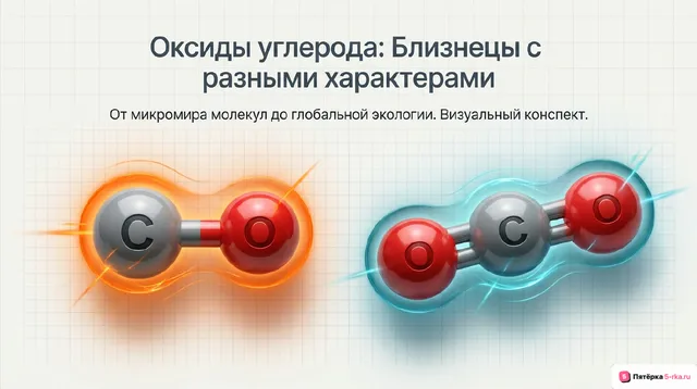 Обложка презентации к уроку «Оксиды углерода, их физические и химические свойства»