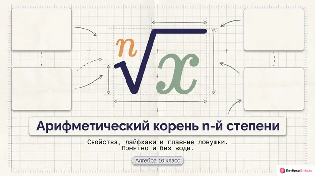 Обложка презентации к уроку «Свойства арифметического корня натуральной степени»