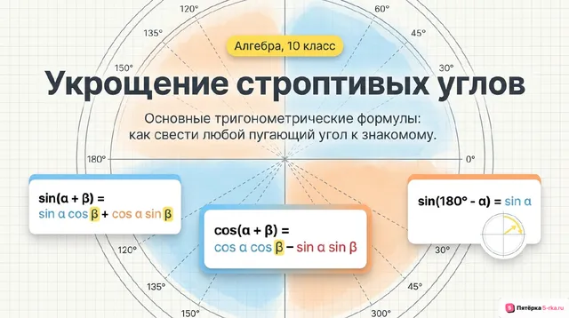Обложка презентации к уроку «Основные тригонометрические формулы»