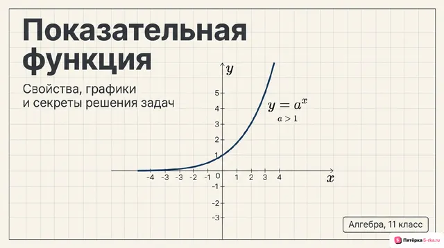 Обложка презентации к уроку «Показательная функция, её свойства и график»