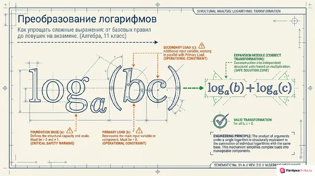 Обложка презентации к уроку «Преобразование выражений, содержащих логарифмы»