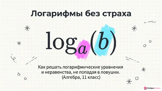 Обложка презентации к уроку «Логарифмические уравнения и неравенства»