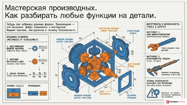 Обложка презентации к уроку «Производные элементарных функций»