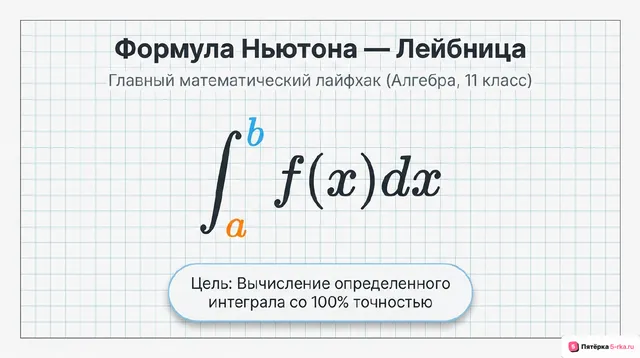 Обложка презентации к уроку «Вычисление интеграла по формуле Ньютона―Лейбница»