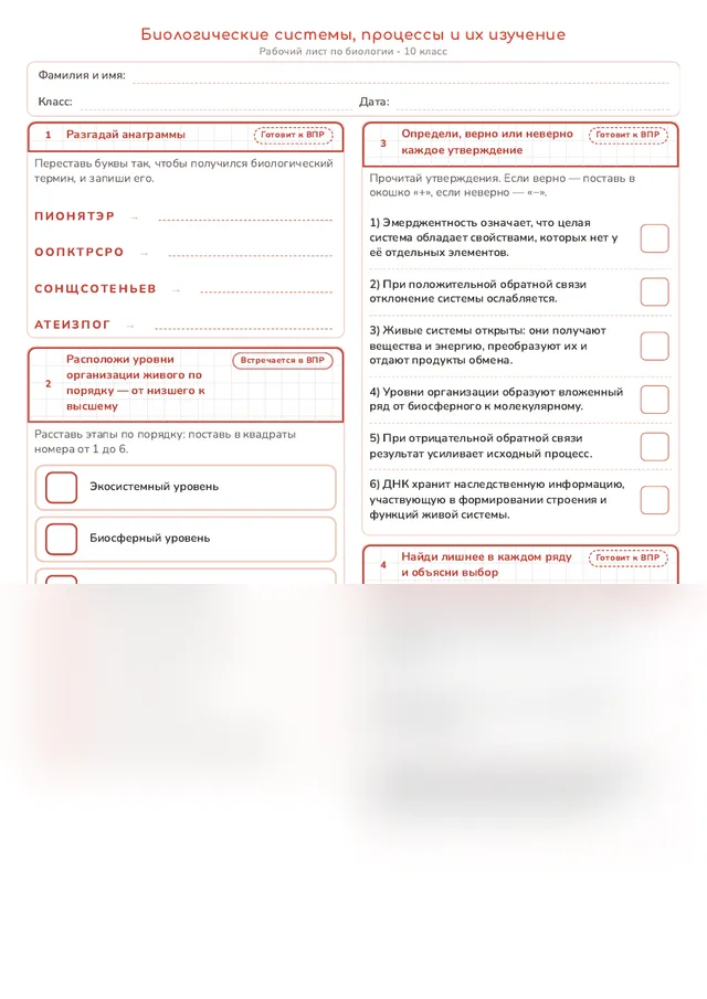 Начало рабочего листа