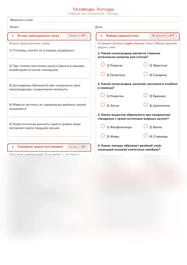 Начало рабочего листа