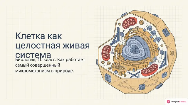 Обложка презентации к уроку «Клетка как целостная живая система»
