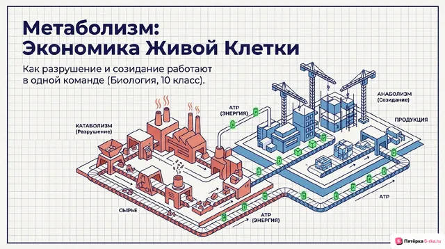 Обложка презентации к уроку «Обмен веществ или метаболизм»