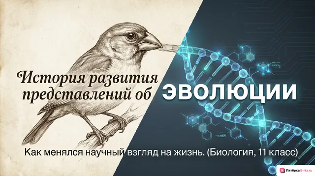 Обложка презентации к уроку «История развития представлений об эволюции»