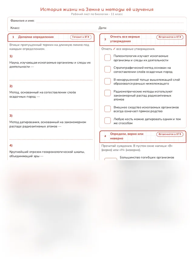 Начало рабочего листа