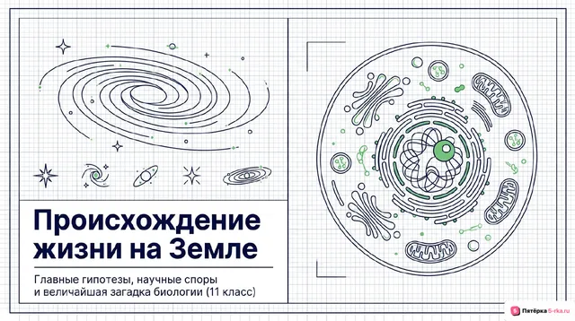 Обложка презентации к уроку «Гипотезы происхождения жизни на Земле»