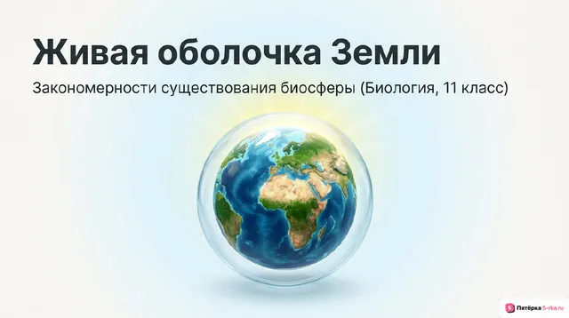 Обложка презентации к уроку «Закономерности существования биосферы»