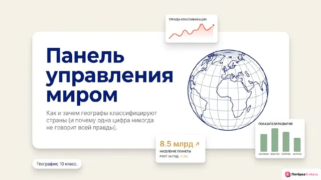 Обложка презентации к уроку «Основные типы стран: критерии их выделения»