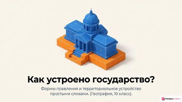 Обложка презентации к уроку «Формы правления государств мира, унитарное и федеративное устройство»