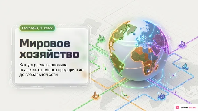 Обложка презентации к уроку «Мировое хозяйство: определение и состав»
