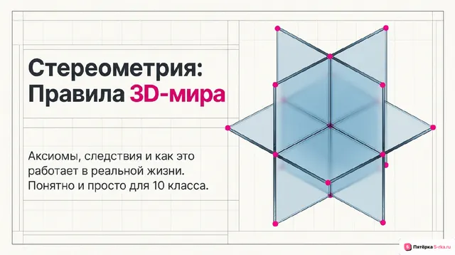 Обложка презентации к уроку «Понятие об аксиоматическом построении стереометрии: аксиомы стереометрии и следствия из них»