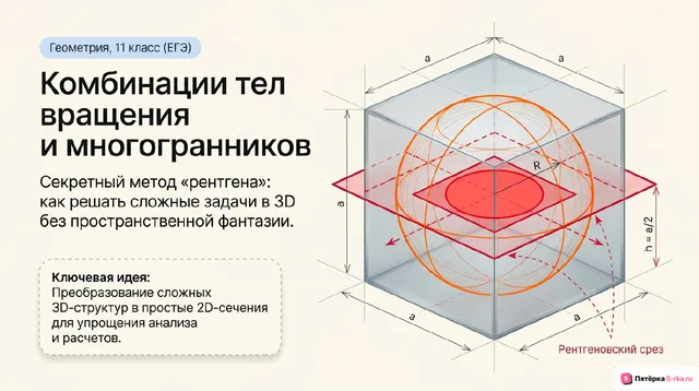 Обложка презентации к уроку «Комбинация тел вращения и многогранников»