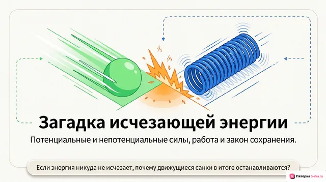 Обложка презентации к уроку «Потенциальные и непотенциальные силы»