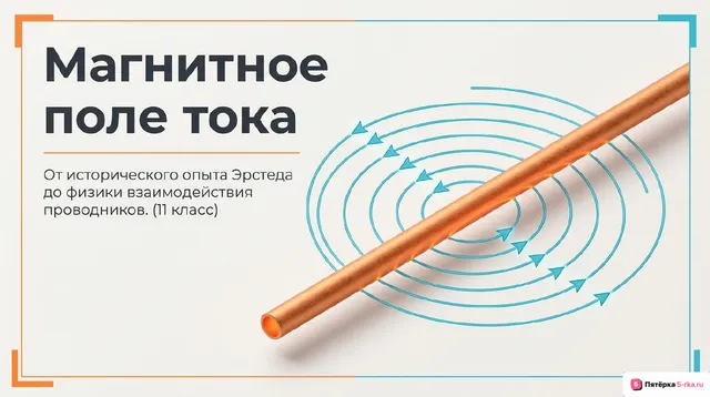 Обложка презентации к уроку «Магнитное поле проводника с током»
