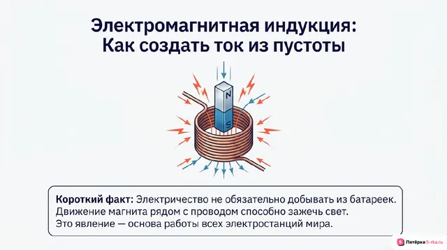 Обложка презентации к уроку «Электромагнитная индукция»