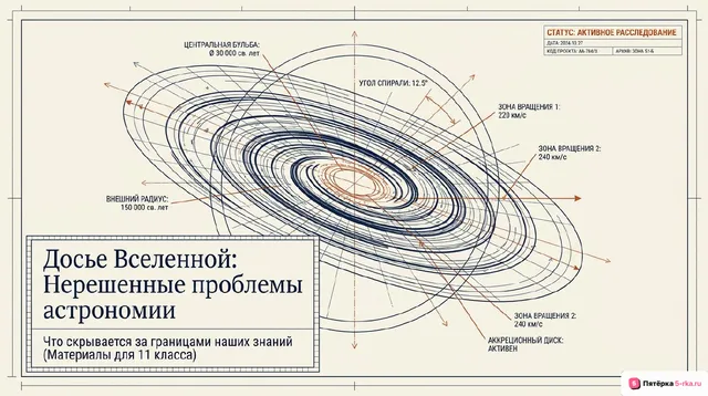 Обложка презентации к уроку «Нерешенные проблемы астрономии»