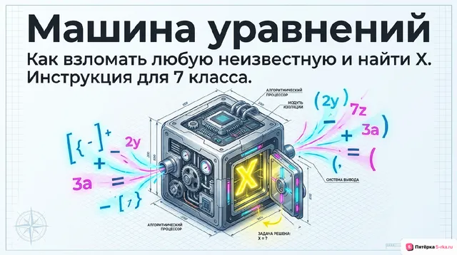 Обложка презентации к уроку «Линейное уравнение с одной переменной, решение линейных уравнений»