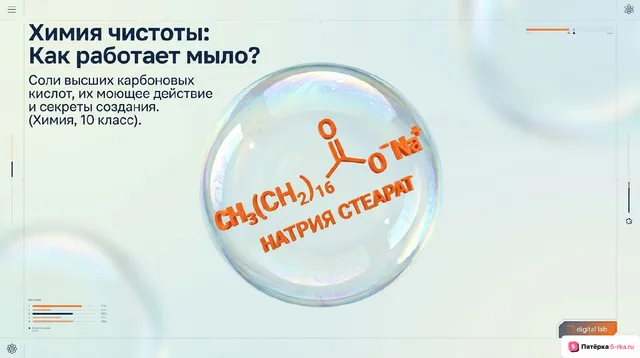 Обложка презентации к уроку «Мыла как соли высших карбоновых кислот, их моющее действие»