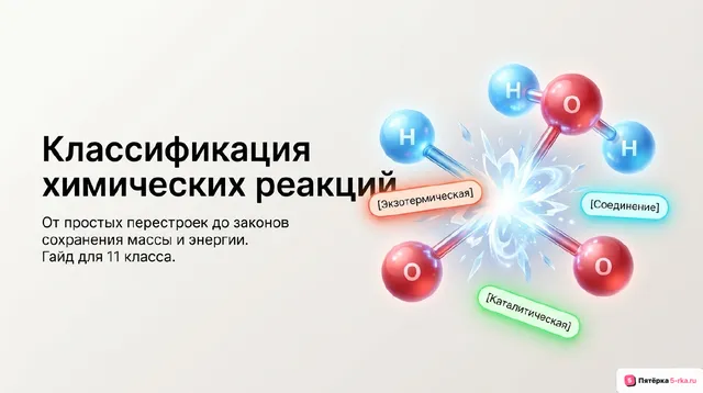 Обложка презентации к уроку «Классификация химических реакций в неорганической и органической химии»