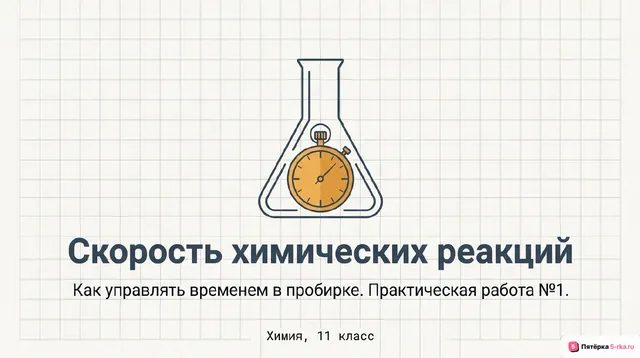 Обложка презентации к уроку «Практическая работа № 1. «Влияние различных факторов на скорость химической реакции»»