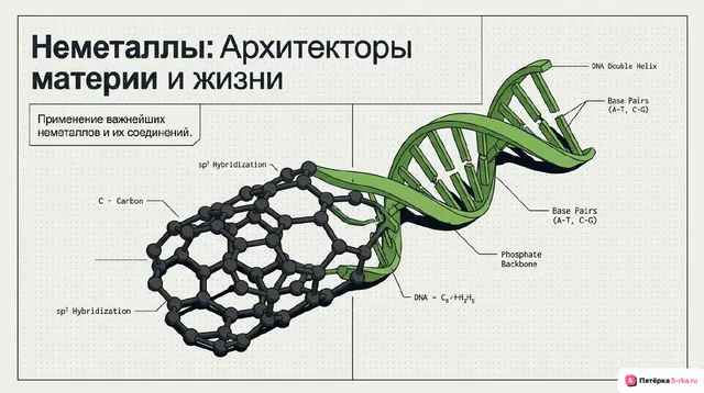 Обложка презентации к уроку «Применение важнейших неметаллов и их соединений»