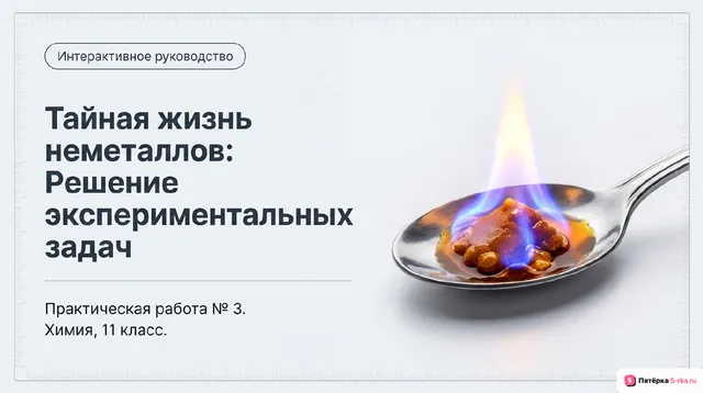 Обложка презентации к уроку «Практическая работа № 3. «Решение экспериментальных задач по теме "Неметаллы"»»