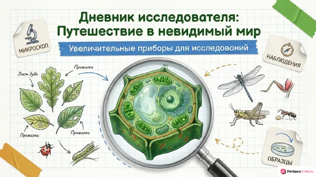 Обложка презентации к уроку «Увеличительные приборы для исследований»