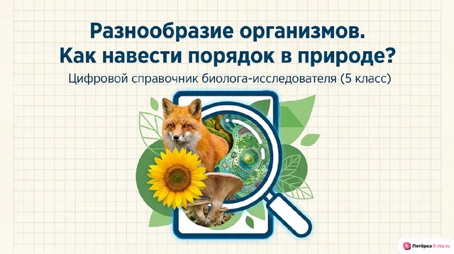 Обложка презентации к уроку «Разнообразие организмов и их классификация»