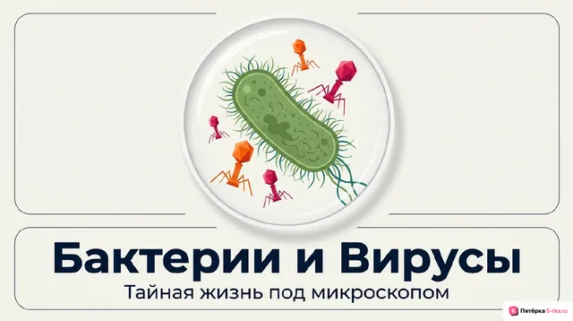 Обложка презентации к уроку «Бактерии и вирусы как форма жизни»