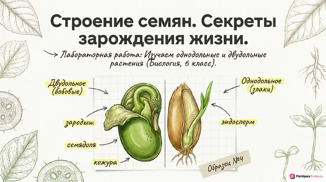 Обложка презентации к уроку «Строение семян»