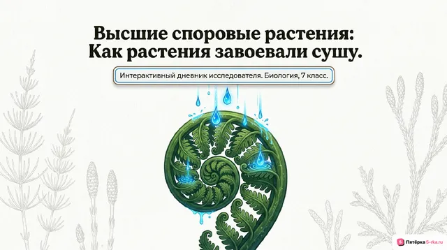 Обложка презентации к уроку «Высшие споровые растения»
