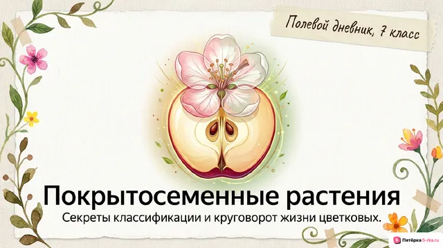 Обложка презентации к уроку «Классификация и цикл развития покрытосеменных растений»