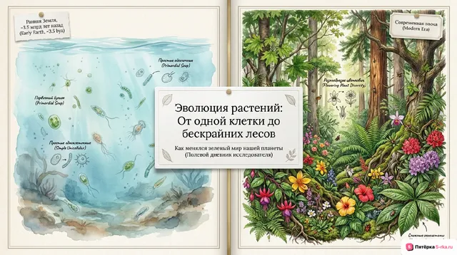 Обложка презентации к уроку «Эволюционное развитие растительного мира на Земле»