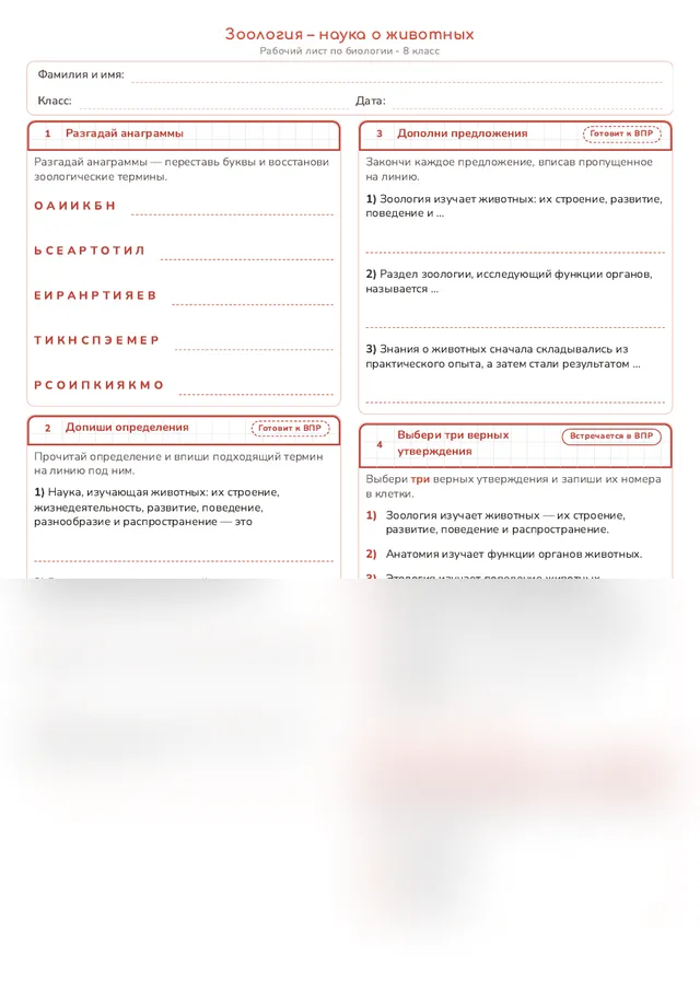 Начало рабочего листа