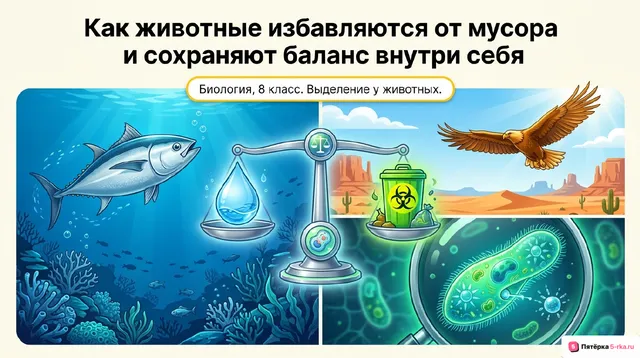 Обложка презентации к уроку «Выделение у животных»