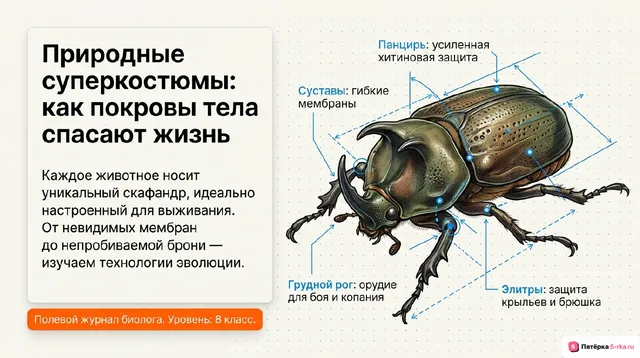 Обложка презентации к уроку «Покровы тела у животных»