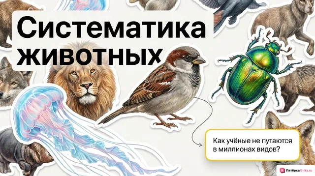 Обложка презентации к уроку «Основные систематические категории животных»