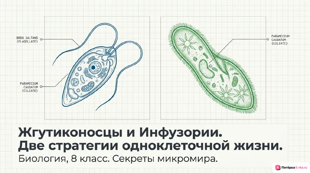 Обложка презентации к уроку «Жгутиконосцы и Инфузории»