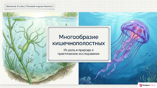 Обложка презентации к уроку «Многообразие кишечнополостных»