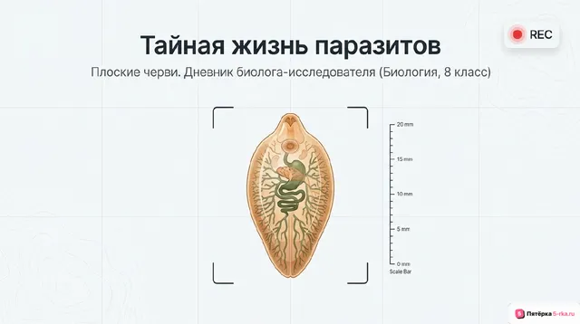 Обложка презентации к уроку «Паразитические плоские черви»